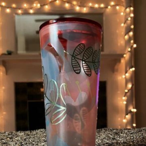 Starbucks 2020 Spring Ltd Ed Floral Glass Cold Cup 18oz EUC - Picture 4 of 6